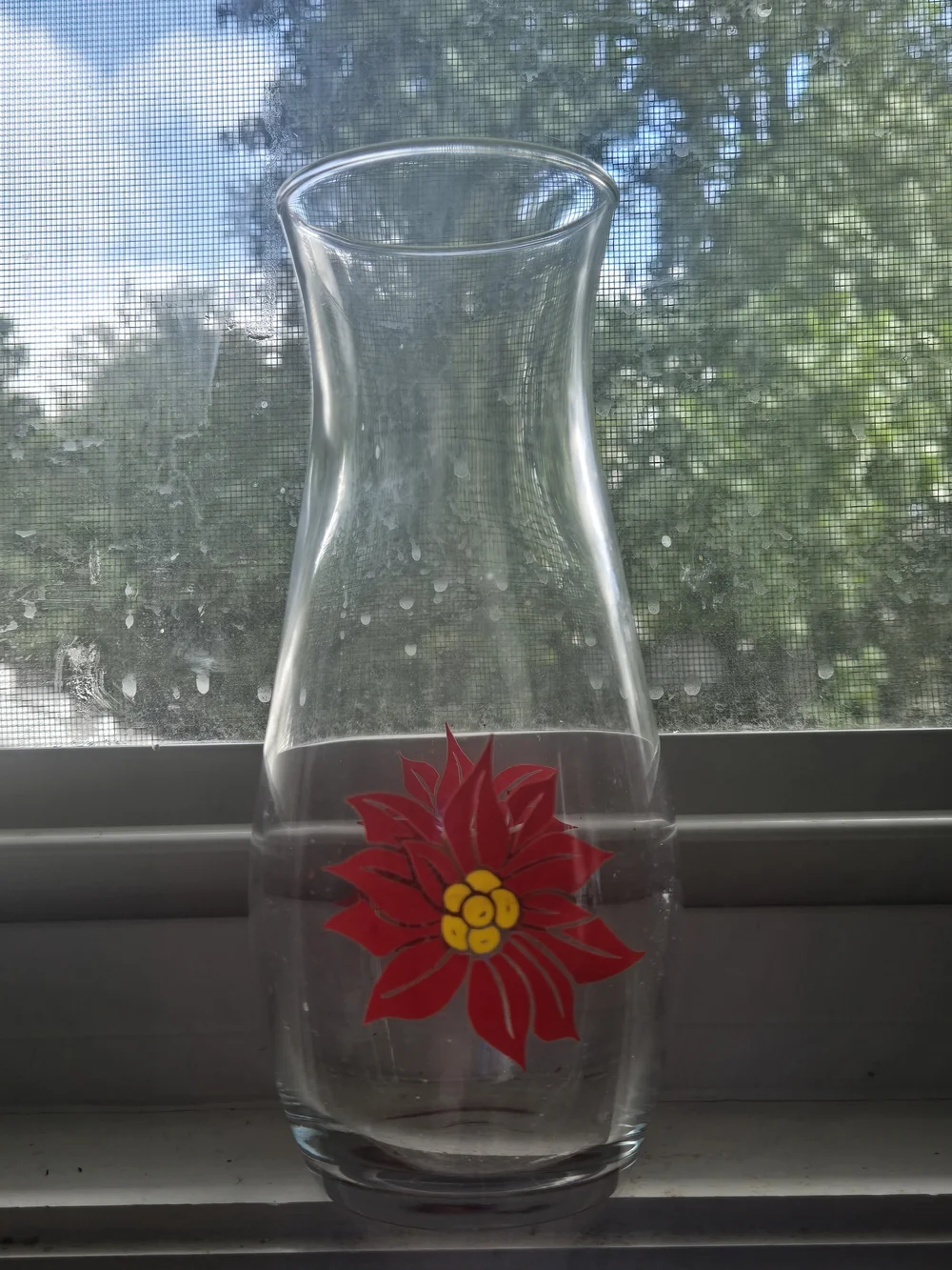 Vintage Pasabahce Poinsettia Bud Vase